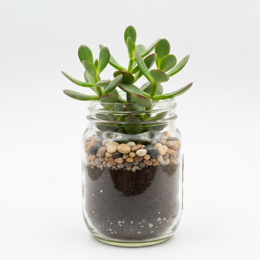 Jade Plant Mason Jar Terrarium